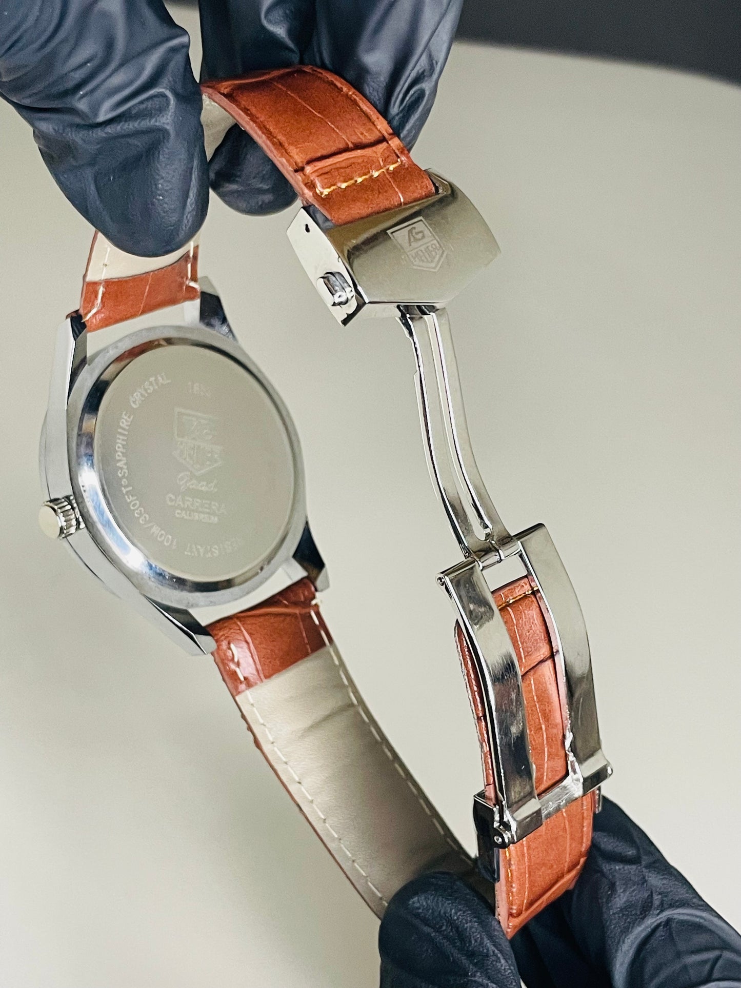 TAG Heuer 5 with brown leather straps