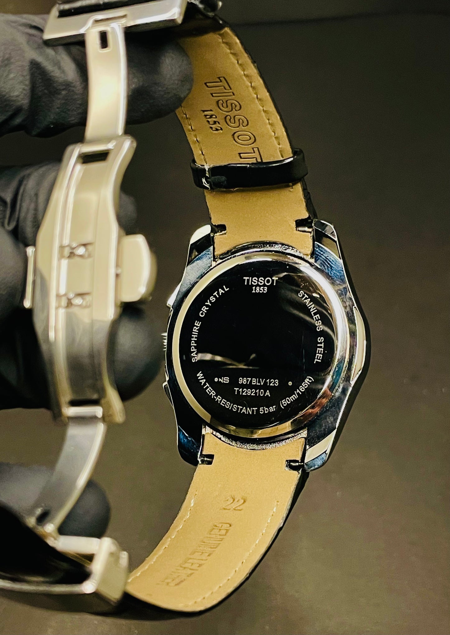 Tissot Chronograph with black leather straps