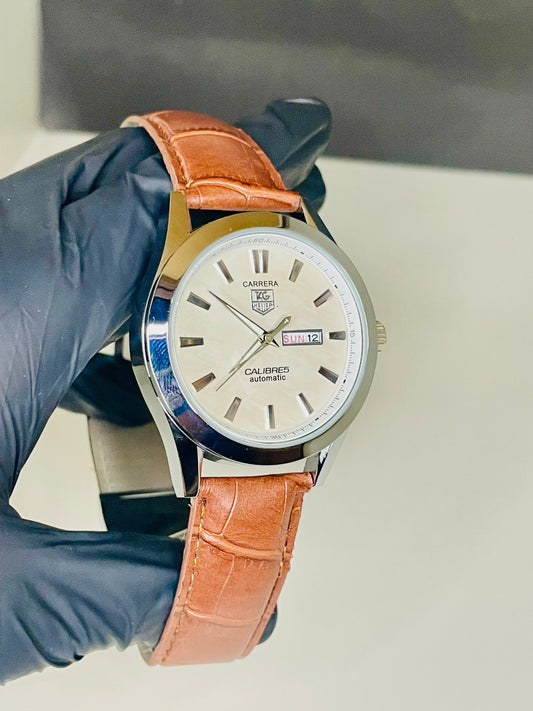 TAG Heuer 5 with brown leather straps